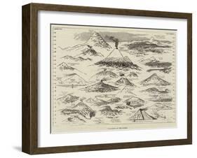 Volcanoes of the World-null-Framed Giclee Print
