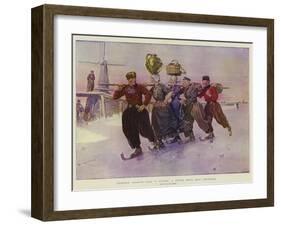 Volendam Peasants Going to Market, a Winter Scene Near Amsterdam-Frederic De Haenen-Framed Giclee Print