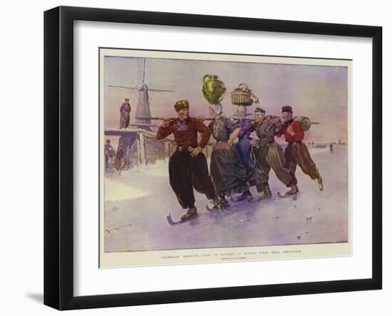 Volendam Peasants Going to Market, a Winter Scene Near Amsterdam-Frederic De Haenen-Framed Giclee Print