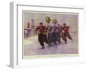 Volendam Peasants Going to Market, a Winter Scene Near Amsterdam-Frederic De Haenen-Framed Giclee Print
