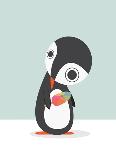 Pingu Loves Ice Cream-Volkan Dalyan-Stretched Canvas