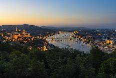 View of the Mountain Gellert on the Danube with the Suspension Bridge, Budapest-Volker Preusser-Photographic Print