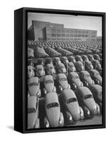 Volkswagen Factory Rolls an Average of 150 Efficient 4 Cylinder Sedans Into Storage Yards Every Day-Walter Sanders-Framed Stretched Canvas