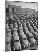 Volkswagen Factory Rolls an Average of 150 Efficient 4 Cylinder Sedans Into Storage Yards Every Day-Walter Sanders-Mounted Photographic Print