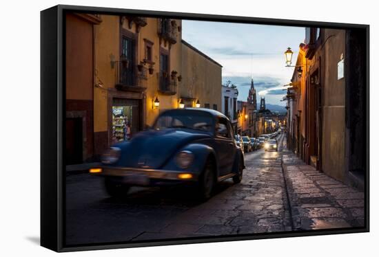 Volkswagen on Cobbled Street, San Miguel De Allende, Guanajuato, Mexico, North America-Ben Pipe-Framed Stretched Canvas
