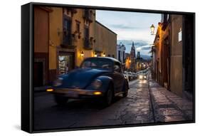 Volkswagen on Cobbled Street, San Miguel De Allende, Guanajuato, Mexico, North America-Ben Pipe-Framed Stretched Canvas