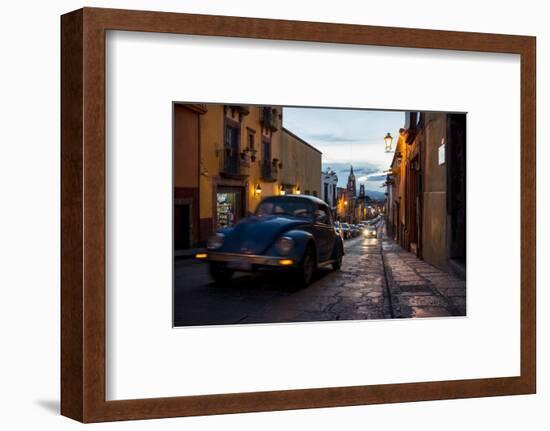 Volkswagen on Cobbled Street, San Miguel De Allende, Guanajuato, Mexico, North America-Ben Pipe-Framed Photographic Print