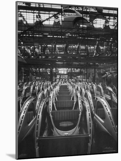 Volkswagen Plant Assembly Line of Car Frames-James Whitmore-Mounted Photographic Print