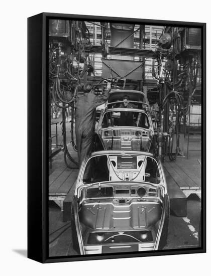 Volkswagen Plant Assembly Line-James Whitmore-Framed Stretched Canvas