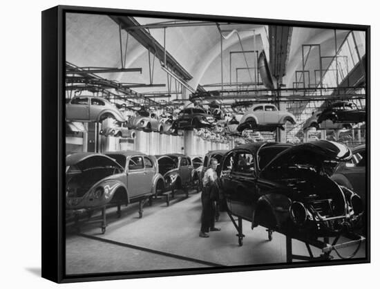 Volkswagen Plant Assembly Line-James Whitmore-Framed Stretched Canvas