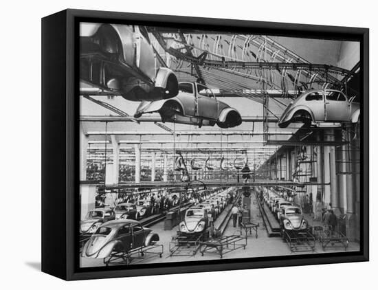 Volkswagen Plant Assembly Line-James Whitmore-Framed Stretched Canvas