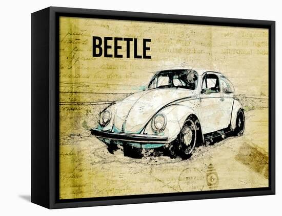 Volkswagen vw beetle-Lembayung senja studio-Framed Stretched Canvas