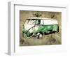 Volkswagen vw combi green-Lembayung senja studio-Framed Giclee Print