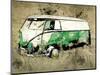 Volkswagen vw combi green-Lembayung senja studio-Mounted Giclee Print