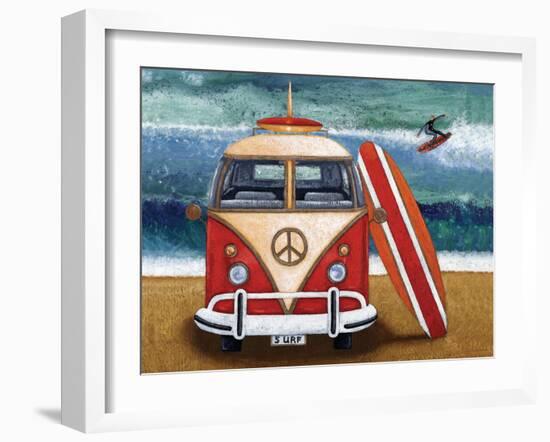 Volkswagon Surfboard-Peter Adderley-Framed Art Print