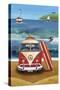 Volkswagon Surfboard-Peter Adderley-Stretched Canvas