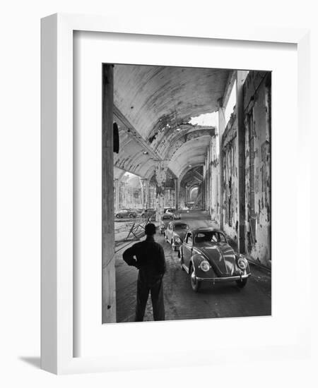 Volkswagons Rolling Off the Assembly Line-Walter Sanders-Framed Photographic Print