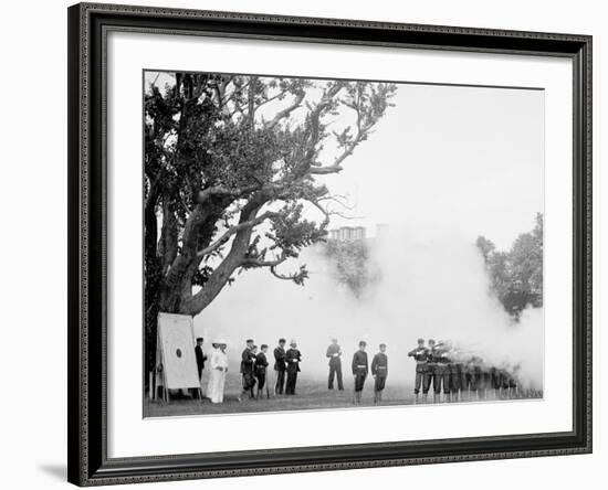 Volley Firing, U.S. Naval Academy-null-Framed Photo