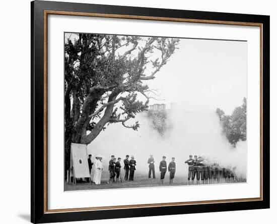 Volley Firing, U.S. Naval Academy-null-Framed Photo