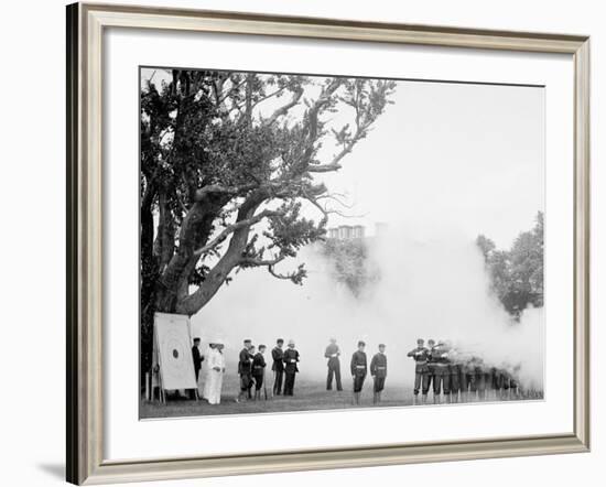 Volley Firing, U.S. Naval Academy-null-Framed Photo