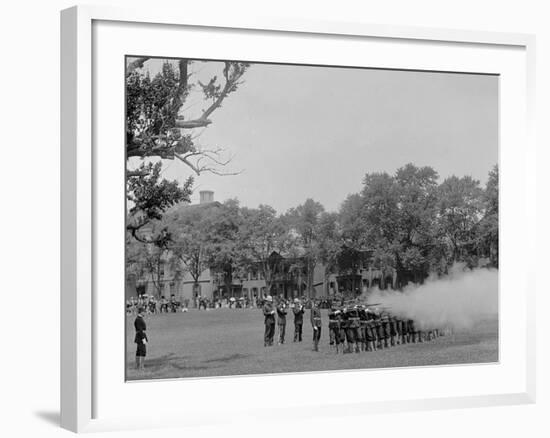 Volley Firing, U.S. Naval Academy-null-Framed Photo