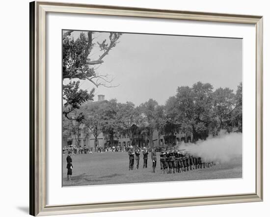 Volley Firing, U.S. Naval Academy-null-Framed Photo