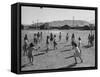 Volleyball at Manzanar Relocation Center, 1943-Ansel Adams-Framed Stretched Canvas