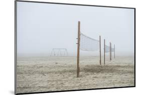 Volleyball nets on the beach, Cannon Beach, Oregon, USA-Panoramic Images-Mounted Photographic Print