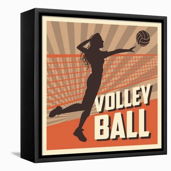 Volleyball Sport and Hobby Design-Jemastock-Framed Stretched Canvas