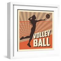 Volleyball Sport and Hobby Design-Jemastock-Framed Art Print