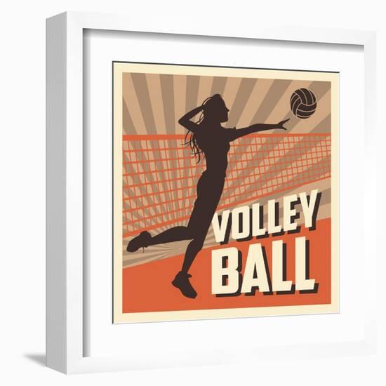 Volleyball Sport and Hobby Design-Jemastock-Framed Art Print