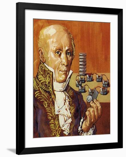 Volta and Galvani Showed That Electricity Could Be Produced by Chemical Action-null-Framed Giclee Print