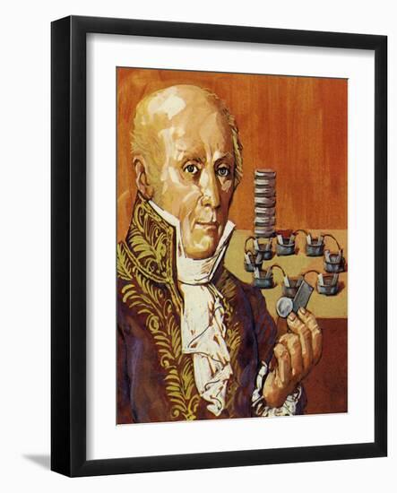 Volta and Galvani Showed That Electricity Could Be Produced by Chemical Action-null-Framed Giclee Print