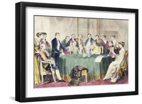 Volta Demonstrating His Voltaic Pile before First Consul (Napoleon Bonaparte)-null-Framed Giclee Print