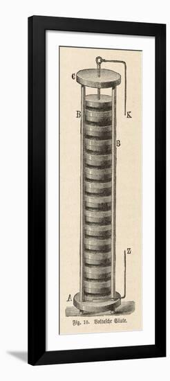 Voltaic Pile, The First Workable Device for Generating a Consistent Flow of Electricity-null-Framed Premium Giclee Print