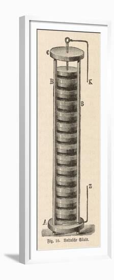 Voltaic Pile, The First Workable Device for Generating a Consistent Flow of Electricity-null-Framed Premium Giclee Print