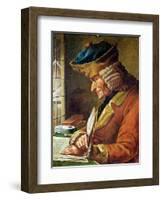 Voltaire (1694-1778) in His Study-null-Framed Giclee Print