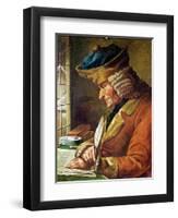 Voltaire (1694-1778) in His Study-null-Framed Giclee Print