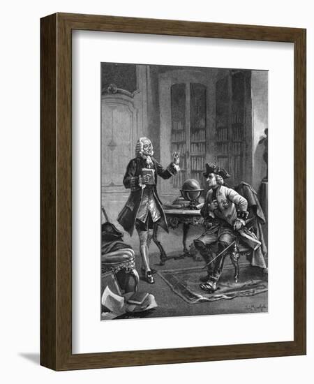 Voltaire and Friedrich Ii-Ludovic Mouchot-Framed Art Print