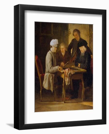 Voltaire at a Chess Table, Between 1750 and 1775-Jean Huber-Framed Giclee Print