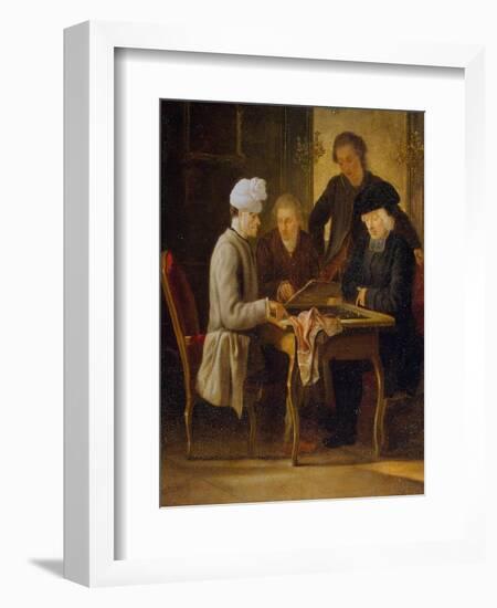 Voltaire at a Chess Table, Between 1750 and 1775-Jean Huber-Framed Giclee Print