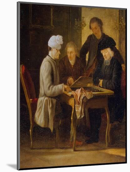 Voltaire at a Chess Table, Between 1750 and 1775-Jean Huber-Mounted Giclee Print