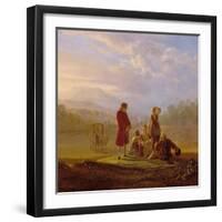 Voltaire Conversing with the Peasants in Ferney-Jean Huber-Framed Giclee Print