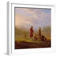 Voltaire Conversing with the Peasants in Ferney-Jean Huber-Framed Giclee Print