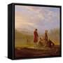Voltaire Conversing with the Peasants in Ferney-Jean Huber-Framed Stretched Canvas