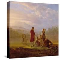 Voltaire Conversing with the Peasants in Ferney-Jean Huber-Stretched Canvas