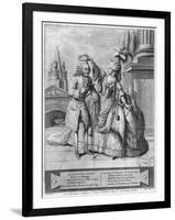 Voltaire Crowned by Mademoiselle Clairon, Engraved by Jean Victor (B.1718) 1791 (Engraving)-Claude Louis Desrais-Framed Giclee Print