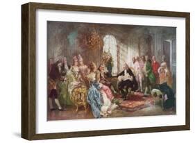 Voltaire Reading His Tragedy Semiramis to King Stanislas of Poland-Vicente De Paredes-Framed Giclee Print