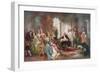 Voltaire Reading His Tragedy Semiramis to King Stanislas of Poland-Vicente De Paredes-Framed Giclee Print