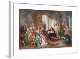 Voltaire Reading His Tragedy Semiramis to King Stanislas of Poland-Vicente De Paredes-Framed Giclee Print